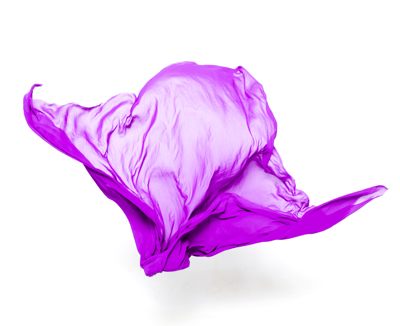 purple thrown see through material